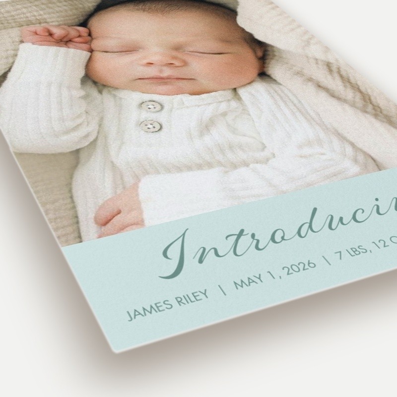 Softly Introducing Birth Announcement
