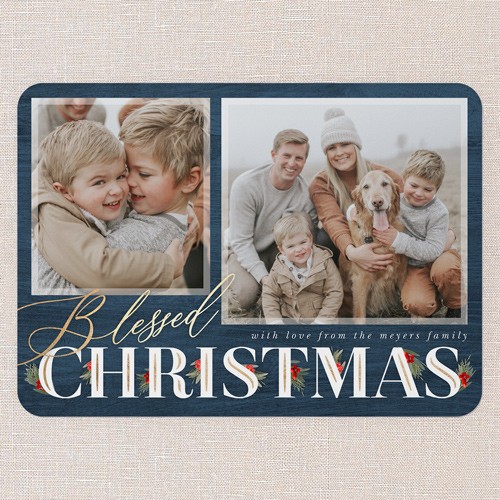 Blue Religious Holiday Card