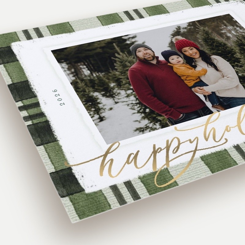 Signed Plaid Holiday Card