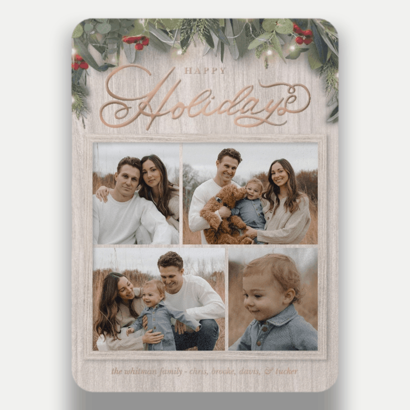 Farmhouse Greenery Holiday Card