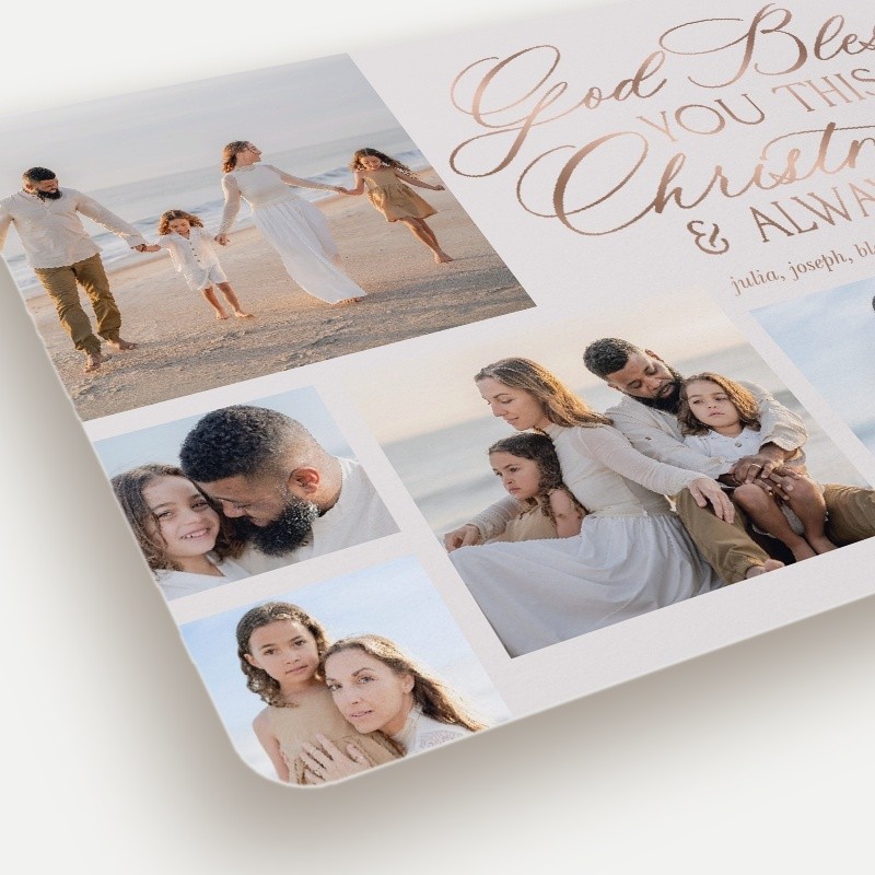 Blessed Script Religious Christmas Card