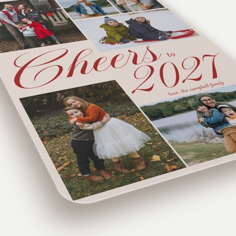 Grand Cheers Script New Year's Card