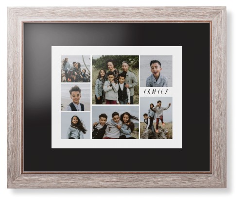 Framed Prints: Rustic Picture Gallery Collage Of Seven Rustic Modern Frame Black Top & Bottom Mat 11x14 5+ Photos Shutterfly
