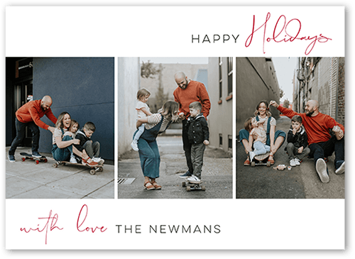 Casual Script 5x7 White  Holiday Card