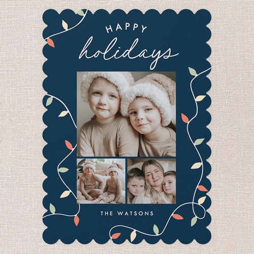 All The Lights 5x7 Blue  Holiday Card
