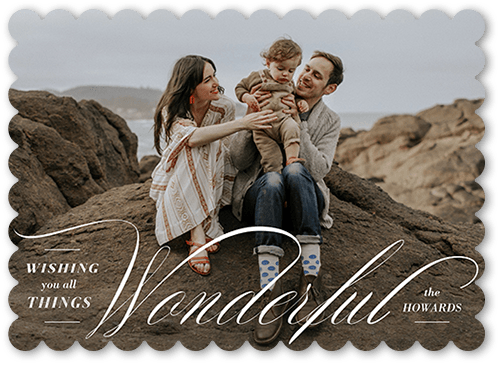 Wonderful Swoop 5x7 White  Holiday Card