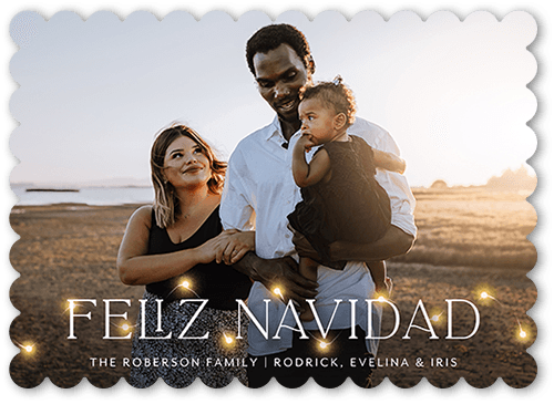 Sporadic Lights 5x7 White  Holiday Card