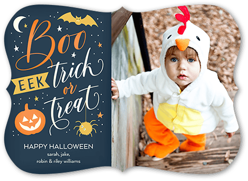 Boo Eek 5x7 Blue  Halloween Card