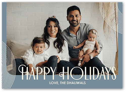 Dazzling Rings 5x7 Gray  Holiday Card