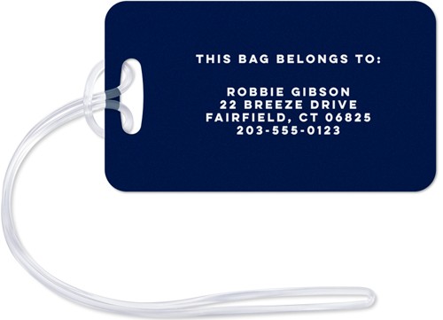 USA Outline 2x4 White  Luggage Tag