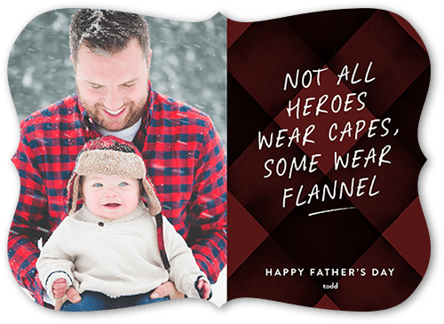 Flannel Hero 5x7 Red  Father's Day Card