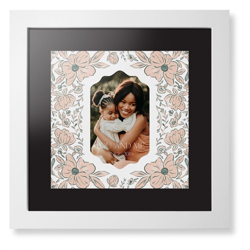 Framed Prints: Classic Floral Border White Contemporary Frame Black Top Mat 12x12 White 1 Photo Shutterfly