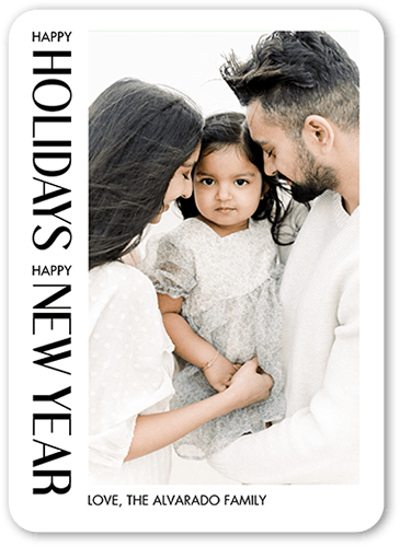 Edgy Messages 5x7 White  Holiday Card