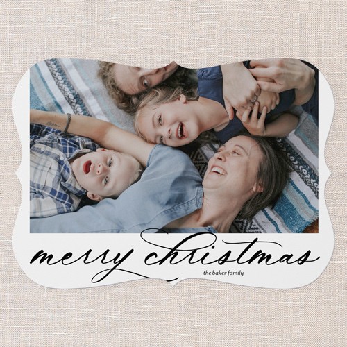 Bold Elegant Type 5x7 Blue  Holiday Card