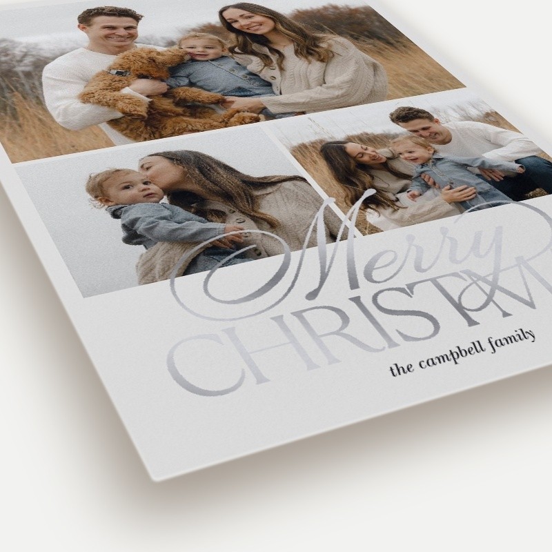 Elegant Trio Holiday Card Elegant Trio 6x8 Beige Holiday Card