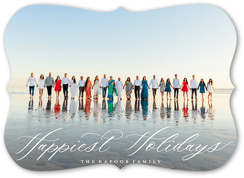 Elegant Letters 5x7 White  Holiday Card