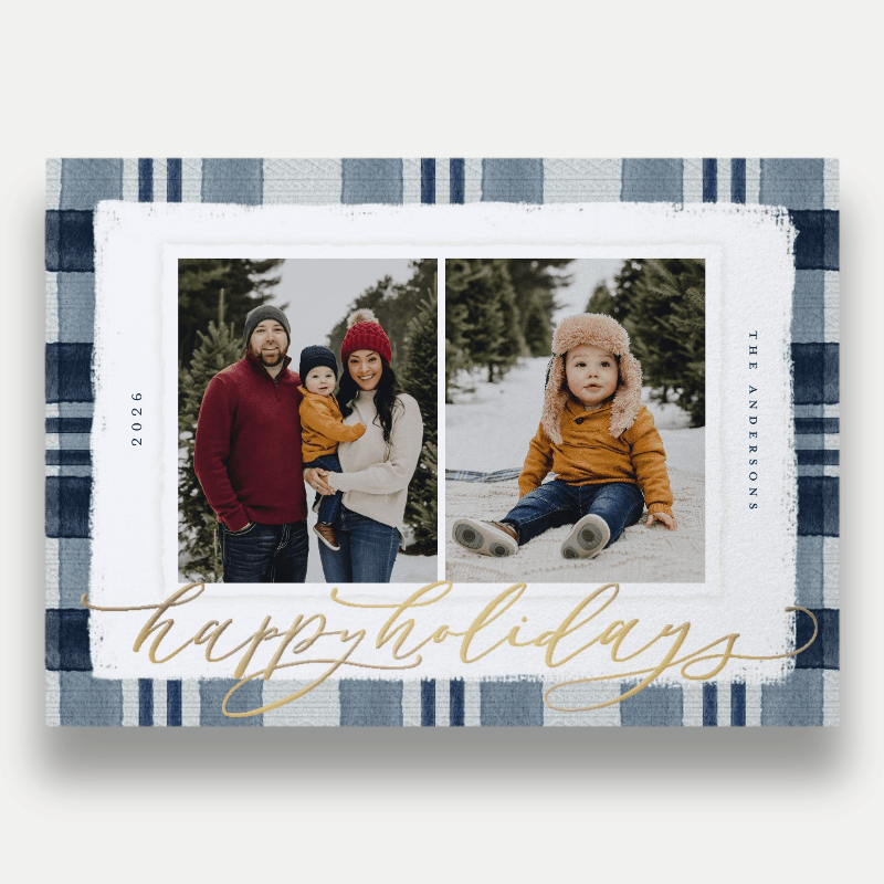 Signed Plaid Holiday Card