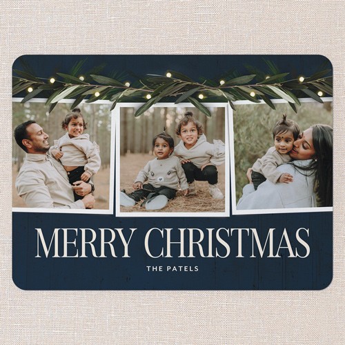 Blue Photo Christmas Card