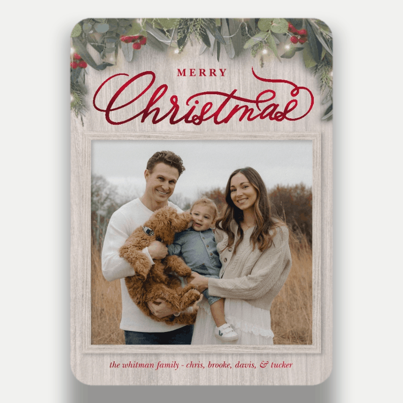 Farmhouse Greenery Holiday Card