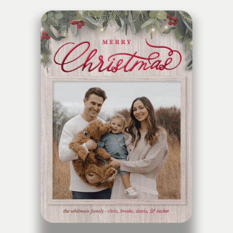 Farmhouse Greenery Holiday Card