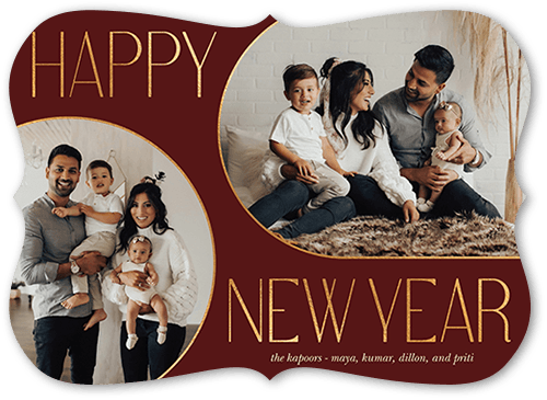 Spherical Spaces 5x7 Red  Holiday Card