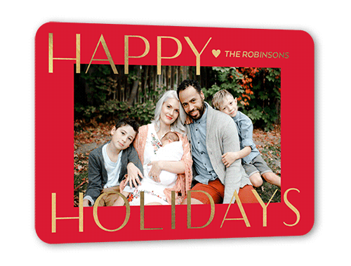 Cheerful Wholeness 5x7 Red  Holiday Card