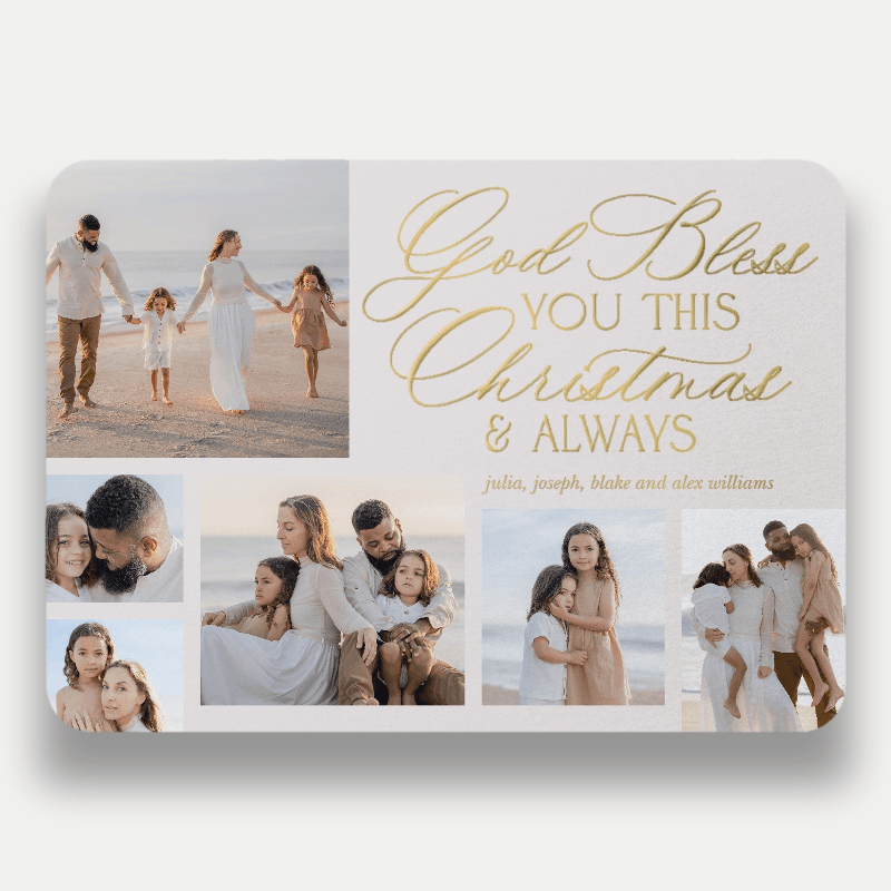 Blessed Script Religious Christmas Card