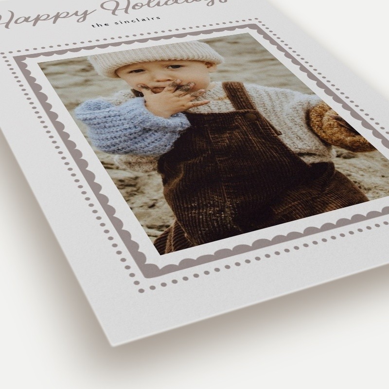 Scalloped Frames Holiday Card Scalloped Frames 5x7 White Holiday Card