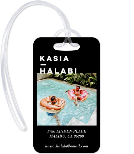 Get Away and Relax 2x4 Black  Luggage Tag