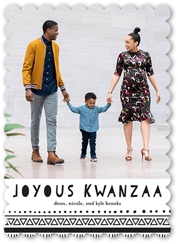 Patterned Joy 5x7 Black  Kwanzaa Card