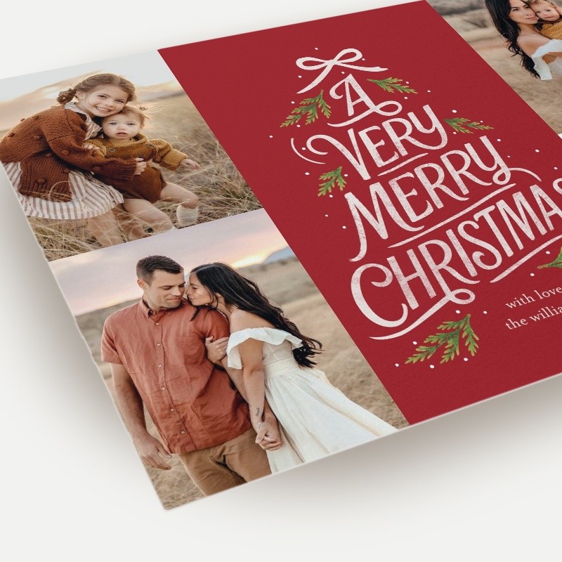 Typographic Tree Christmas Card