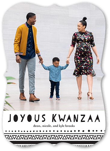 Patterned Joy 5x7 Black  Kwanzaa Card