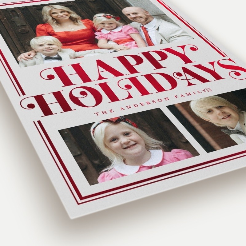 Curly Serif Border Holiday Card