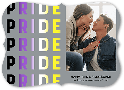 Nonbinary Flag 5x7 Gray  Pride Card