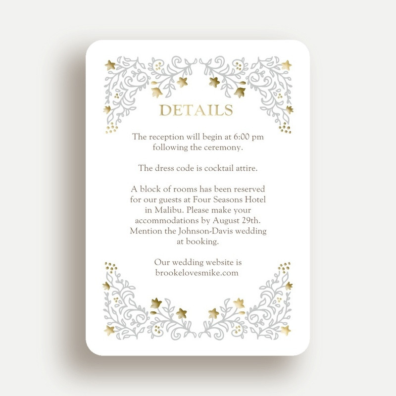 White and Gold Wedding Enclosure Cards