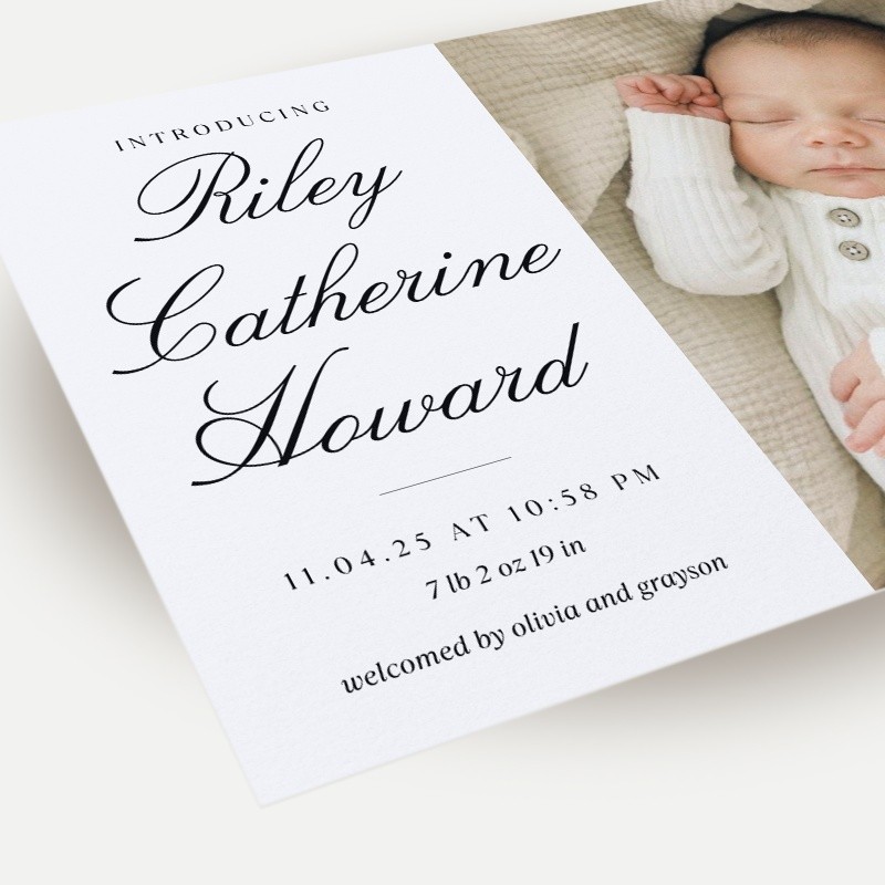 Elegant Announcement Birth Announcement