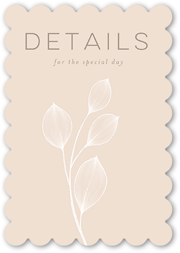Wedding Enclosure Cards: Novel Matrimony 3.5x5 Flat Beige Signature Smooth Cardstock Scallop Shutterfly