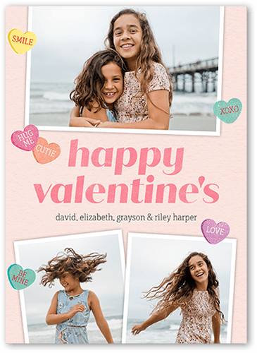 Candy Love 5x7 Pink  Valentine's Day Card