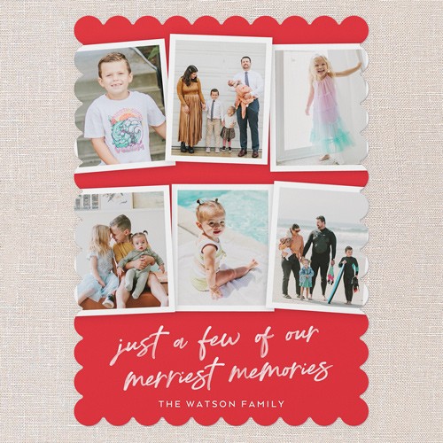 Our Merriest Memories 5x7 Red  Christmas Card