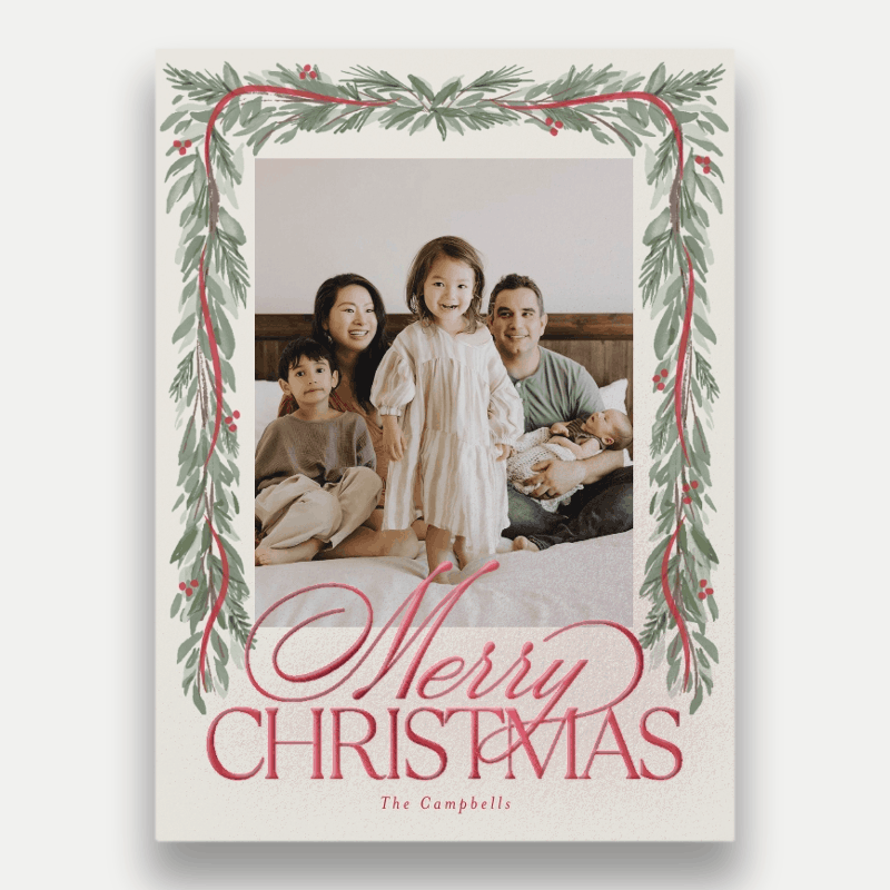 Draped Garland Holiday Card
