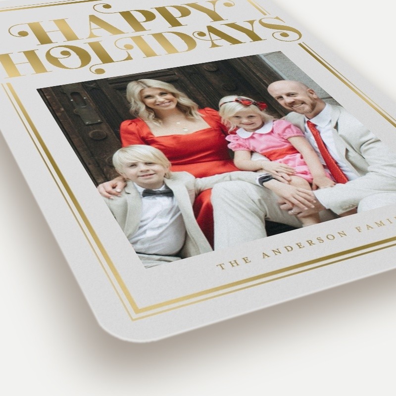 Curly Serif Border Holiday Card
