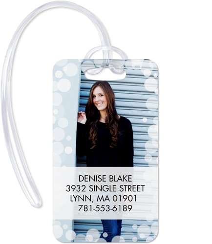 Bokeh Frame 2x4 White  Luggage Tag