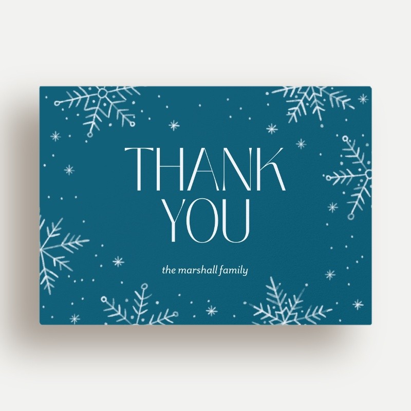 Holiday Snowflakes Thank You Card