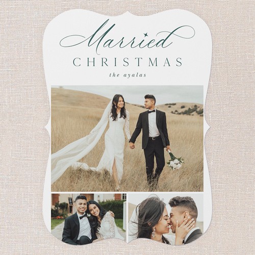 Happily Married 5x7 White  Christmas Card