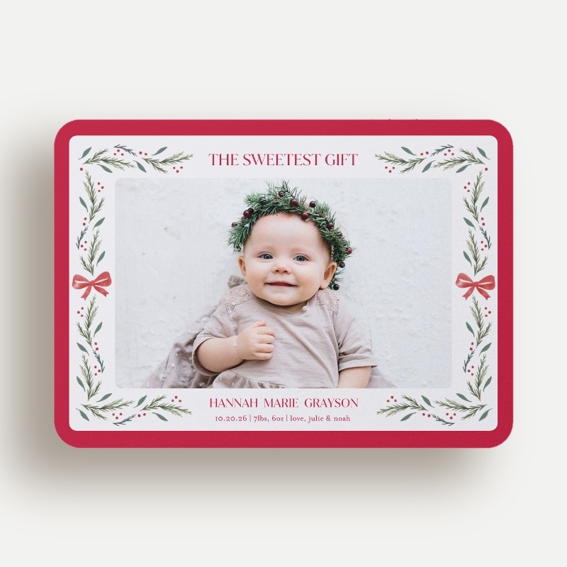 Bordered Beauty Birth Announcement