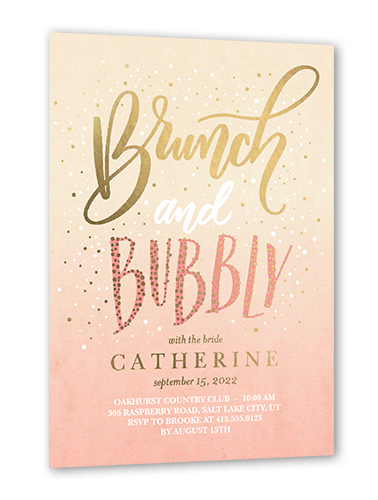 Scintillating Brunch 5x7 Beige  Bridal Shower Invitation