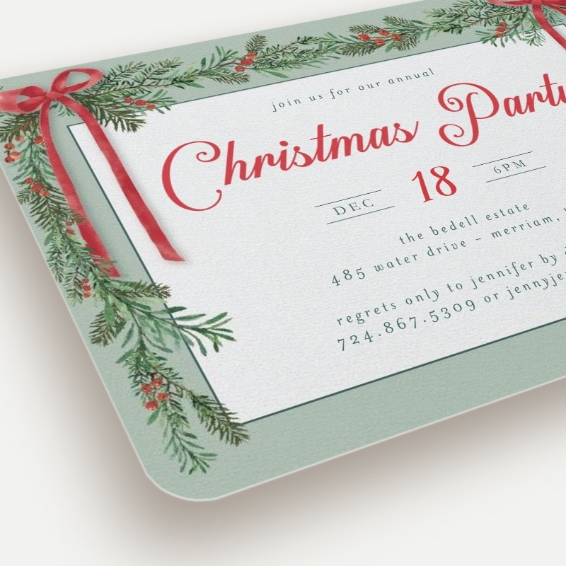Bowed Out Holiday Invitation