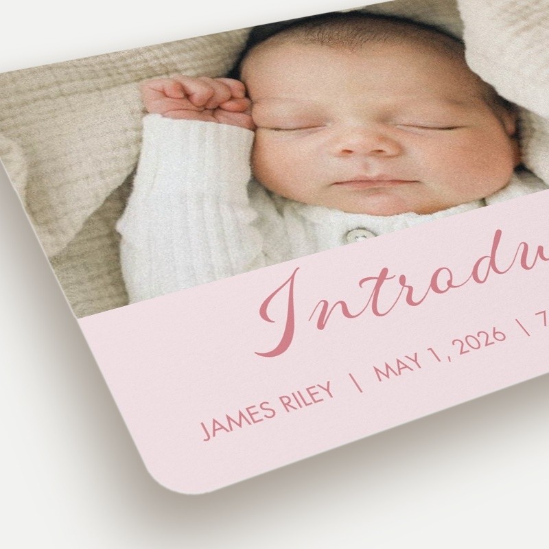 Softly Introducing Birth Announcement