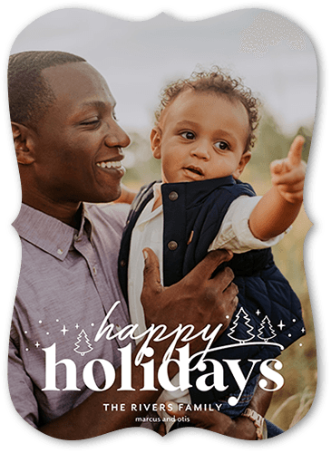 Simple Seasonal Icons 5x7 White  Holiday Card