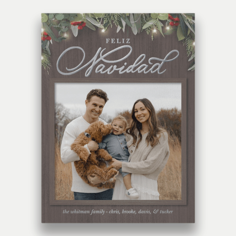 Farmhouse Greenery Holiday Card